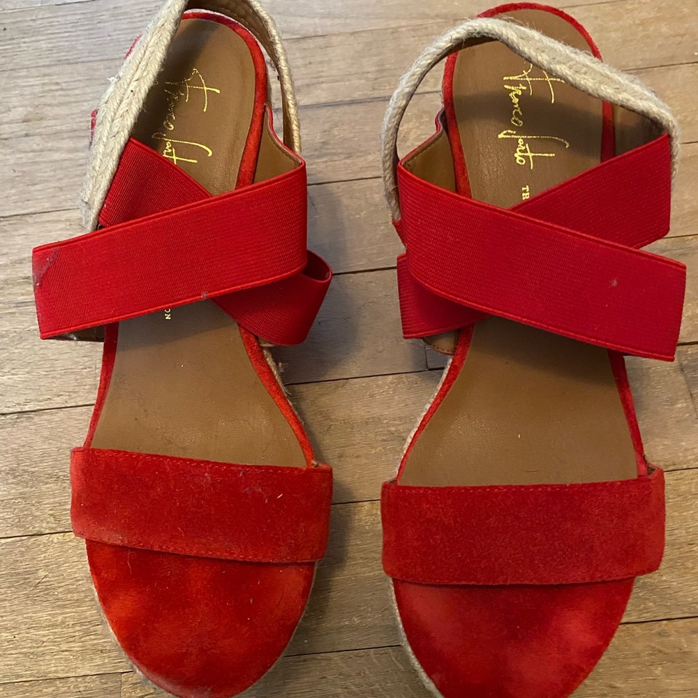 Red Swede sandals